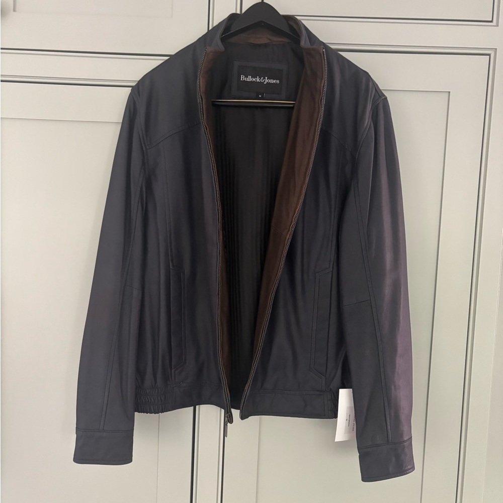 Men’s Bullock and Jones Lamkin leather jacket NWT